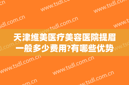 天津维美医疗美容医院提眉一般多少费用?有哪些优势?(医美做眉毛多少钱)