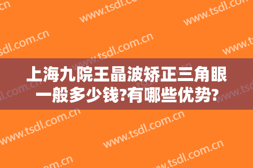 上海九院王晶波矫正三角眼一般多少钱?有哪些优势?