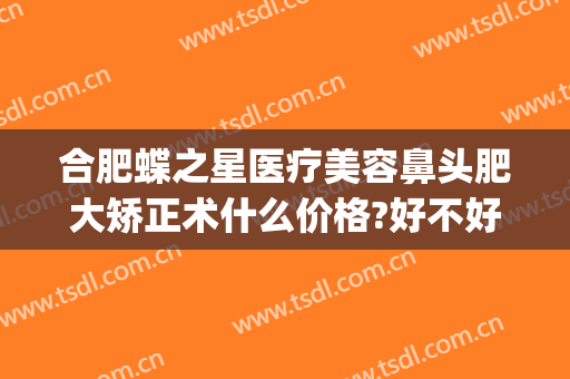 合肥蝶之星医疗美容鼻头肥大矫正术什么价格?好不好?(合肥蝶之星整形)