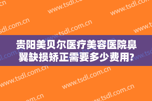 贵阳美贝尔医疗美容医院鼻翼缺损矫正需要多少费用?好不好?