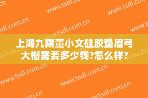 上海九院董小文硅胶垫眉弓大楷需要多少钱?怎么样?