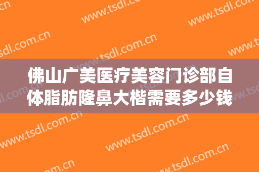 佛山广美医疗美容门诊部自体脂肪隆鼻大楷需要多少钱?好不好?(佛山丰胸整形费用)