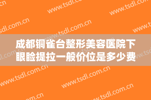 成都铜雀台整形美容医院下眼睑提拉一般价位是多少费用?贵不贵?(成都铜雀台整形医生团队)