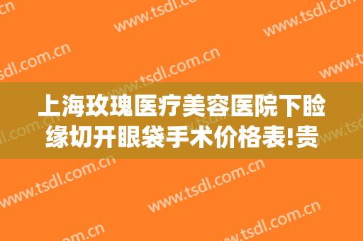 上海玫瑰医疗美容医院下睑缘切开眼袋手术价格表!贵不贵?(上海重睑术价格至品玫瑰医美)