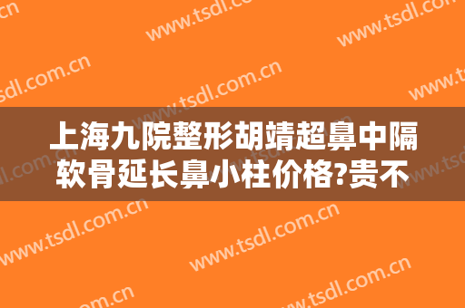 上海九院整形胡靖超鼻中隔软骨延长鼻小柱价格?贵不贵?