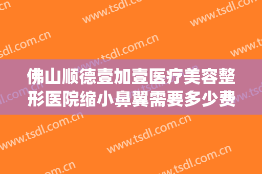 佛山顺德壹加壹医疗美容整形医院缩小鼻翼需要多少费用?可靠吗?(佛山哪个整形美容医院费用低)