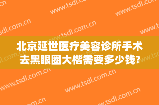 北京延世医疗美容诊所手术去黑眼圈大楷需要多少钱?可靠吗?(去黑眼圈手术多少钱啊)