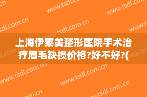 上海伊莱美整形医院手术治疗眉毛缺损价格?好不好?(伊莱美医疗美容整形医院)