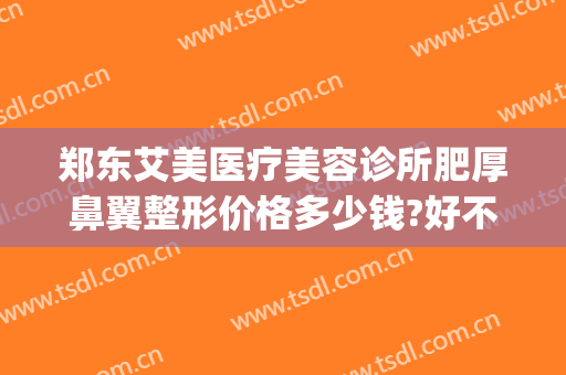 郑东艾美医疗美容诊所肥厚鼻翼整形价格多少钱?好不好?(郑州东方整形医院怎么样?想做鼻子)