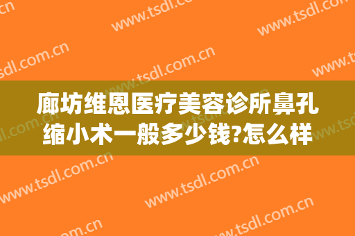 廊坊维恩医疗美容诊所鼻孔缩小术一般多少钱?怎么样?(廊坊维恩整形医院)