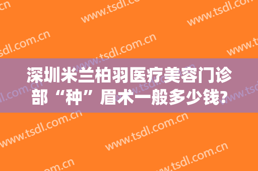 深圳米兰柏羽医疗美容门诊部“种”眉术一般多少钱?靠谱吗?(米兰柏羽做鼻子多少钱)