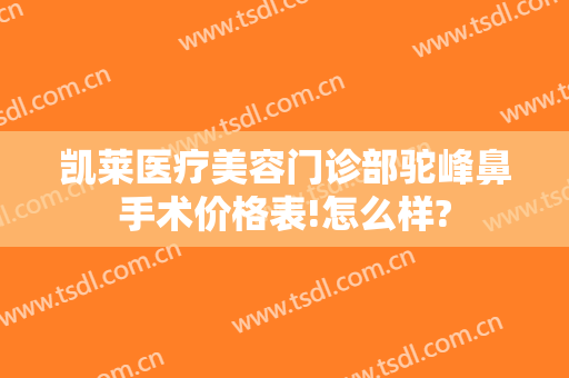 凯莱医疗美容门诊部驼峰鼻手术价格表!怎么样?