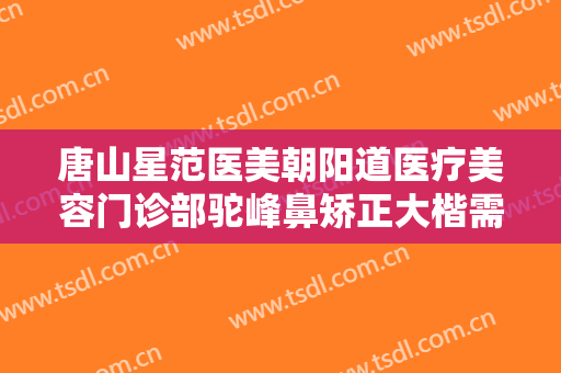 唐山星范医美朝阳道医疗美容门诊部驼峰鼻矫正大楷需要多少钱?怎么样?