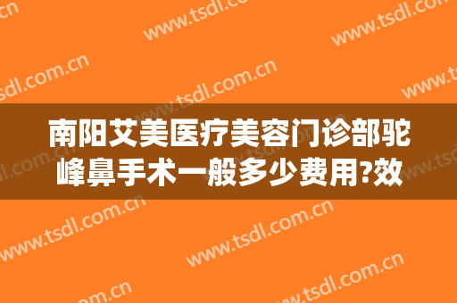 南阳艾美医疗美容门诊部驼峰鼻手术一般多少费用?效果怎么样?(南阳艾美医疗美容有限公司)