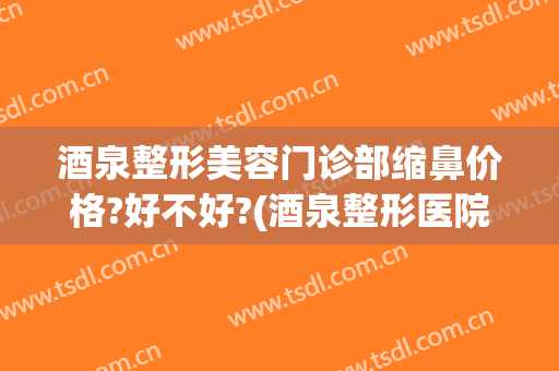 酒泉整形美容门诊部缩鼻价格?好不好?(酒泉整形医院价格表)
