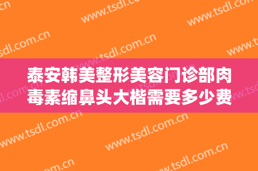 泰安韩美整形美容门诊部肉毒素缩鼻头大楷需要多少费用?怎么样?(泰安市韩美整形医院)