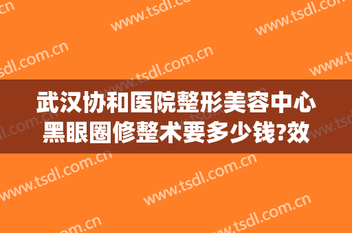 武汉协和医院整形美容中心黑眼圈修整术要多少钱?效果怎么样?(武汉协和整形美容医院价格表)