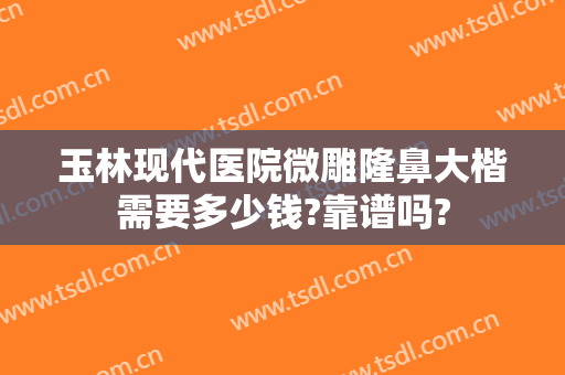玉林现代医院微雕隆鼻大楷需要多少钱?靠谱吗?