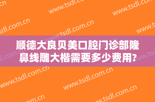 顺德大良贝美口腔门诊部隆鼻线雕大楷需要多少费用?怎么样?