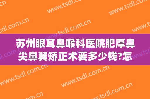 苏州眼耳鼻喉科医院肥厚鼻尖鼻翼矫正术要多少钱?怎么样?(苏州眼耳鼻喉科医院医疗美容科)