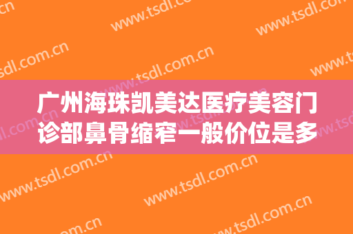 广州海珠凯美达医疗美容门诊部鼻骨缩窄一般价位是多少钱?靠谱吗?(珠海整形美容医院哪家好)