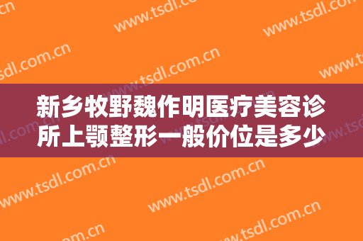 新乡牧野魏作明医疗美容诊所上颚整形一般价位是多少钱?有哪些优势?