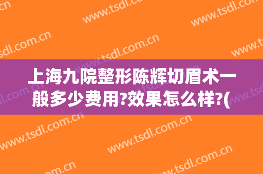 上海九院整形陈辉切眉术一般多少费用?效果怎么样?(上海九院做切眉多少钱)