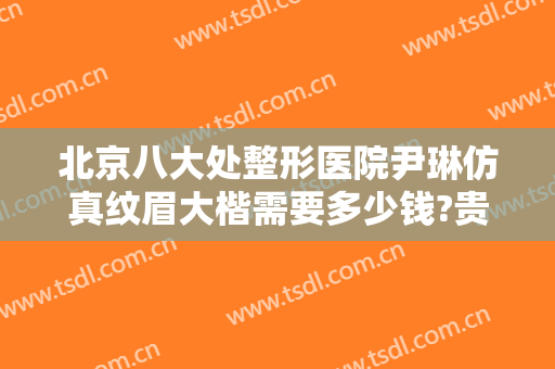 北京八大处整形医院尹琳仿真纹眉大楷需要多少钱?贵不贵?
