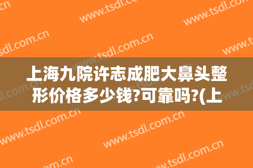 上海九院许志成肥大鼻头整形价格多少钱?可靠吗?(上海九院整形鼻子多少钱)
