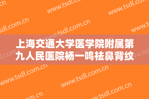 上海交通大学医学院附属第九人民医院杨一鸣祛鼻背纹价格多少钱?多长时间恢复?