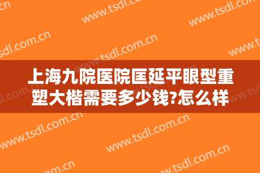上海九院医院匡延平眼型重塑大楷需要多少钱?怎么样?