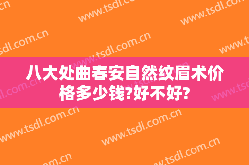 八大处曲春安自然纹眉术价格多少钱?好不好?
