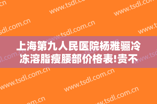 上海第九人民医院杨雅骊冷冻溶脂瘦腰部价格表!贵不贵?