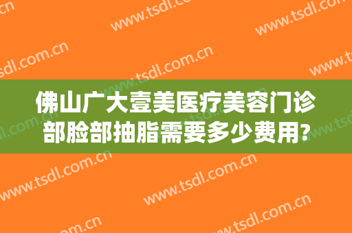 佛山广大壹美医疗美容门诊部脸部抽脂需要多少费用?贵不贵?(佛山广大壹美美容医院)