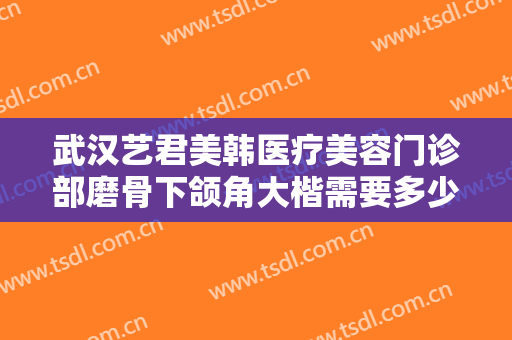 武汉艺君美韩医疗美容门诊部磨骨下颌角大楷需要多少钱?有哪些优势?