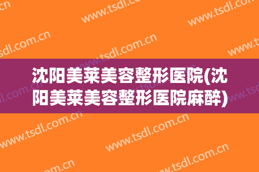 沈阳美莱美容整形医院(沈阳美莱美容整形医院麻醉)