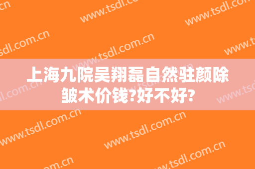 上海九院吴翔磊自然驻颜除皱术价钱?好不好?