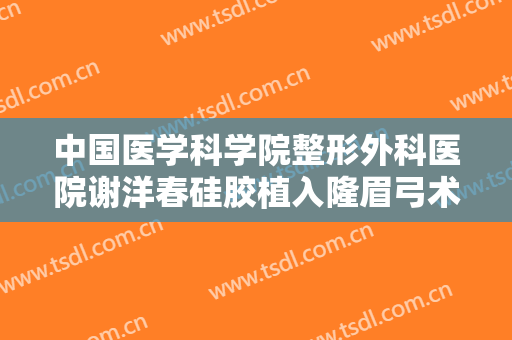 中国医学科学院整形外科医院谢洋春硅胶植入隆眉弓术大楷需要多少钱?靠谱吗?