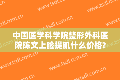 中国医学科学院整形外科医院陈文上睑提肌什么价格?好不好?