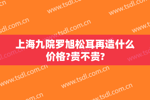 上海九院罗旭松耳再造什么价格?贵不贵?