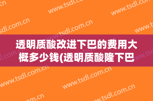 透明质酸改进下巴的费用大概多少钱(透明质酸隆下巴)