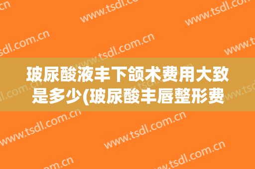 玻尿酸液丰下颌术费用大致是多少(玻尿酸丰唇整形费用)