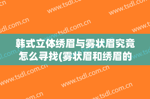 韩式立体绣眉与雾状眉究竟怎么寻找(雾状眉和绣眉的区别)