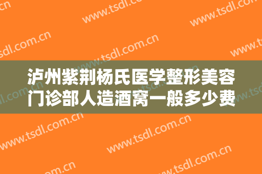 泸州紫荆杨氏医学整形美容门诊部人造酒窝一般多少费用?贵不贵?