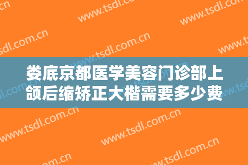 娄底京都医学美容门诊部上颌后缩矫正大楷需要多少费用?怎么样?