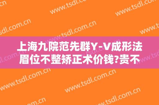 上海九院范先群Y-V成形法眉位不整矫正术价钱?贵不贵?