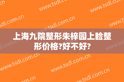 上海九院整形朱梓园上睑整形价格?好不好?