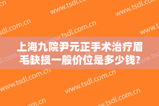 上海九院尹元正手术治疗眉毛缺损一般价位是多少钱?贵不贵?