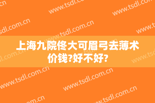 上海九院佟大可眉弓去薄术价钱?好不好?