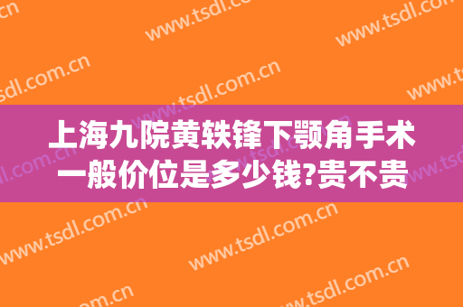 上海九院黄轶锋下颚角手术一般价位是多少钱?贵不贵?(上海九院下颌角手术多少钱圣嘉新)